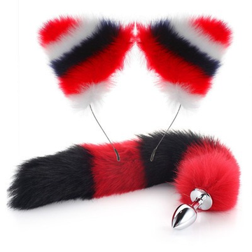 Fox Tail Anal Plug with Headband in Different Color Options / Metal Sex Toys for Erotic Cosplay - EVE's SECRETS